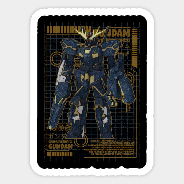 RX-0［N］ Unicorn Gundam 02 Banshee Norn Sticker by gblackid